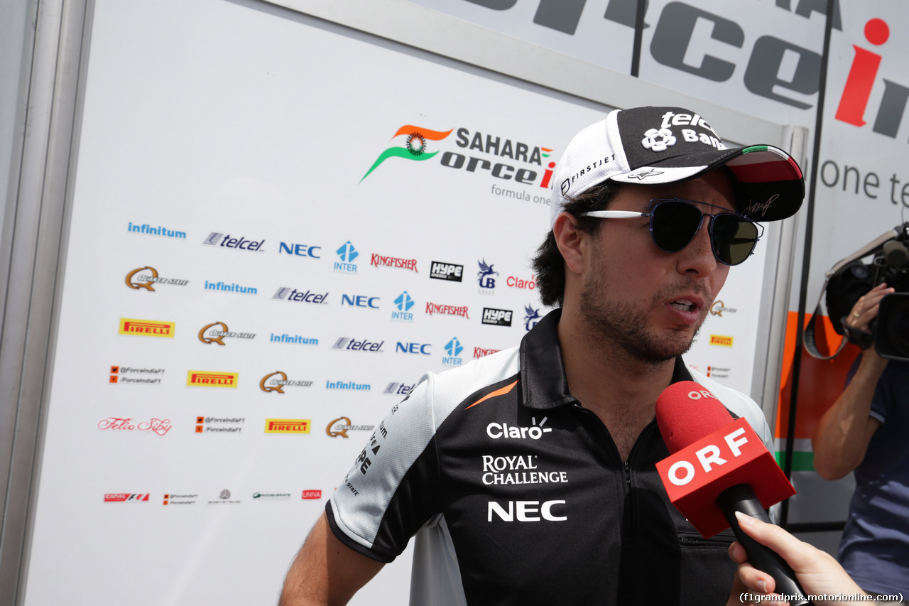 GP AUSTRIA, 30.06.2016- Sergio Perez (MEX) Sahara Force India F1 VJM09