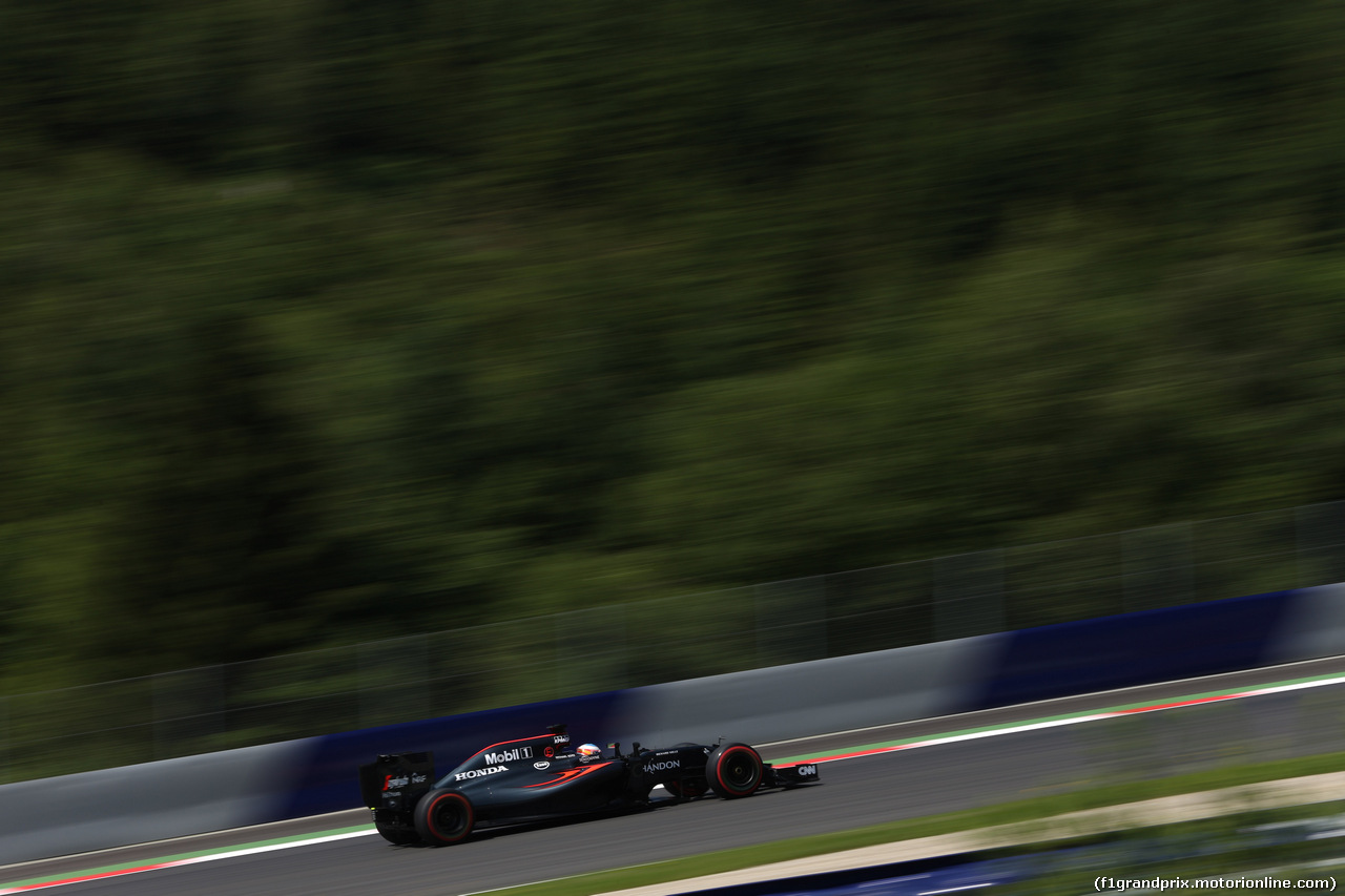 GP AUSTRIA, 02.07.2016 Prove Libere 3, Fernando Alonso (ESP) McLaren Honda MP4-31