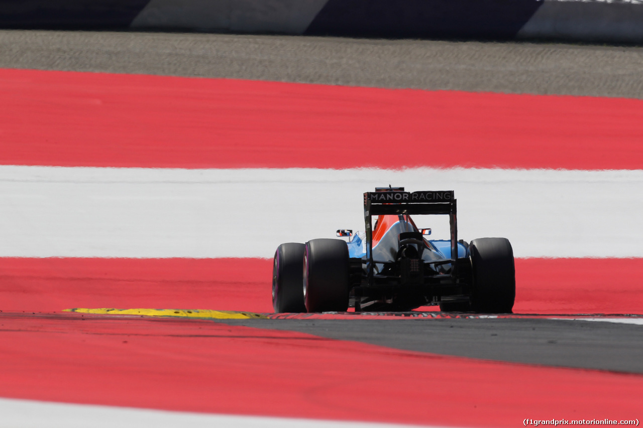 GP AUSTRIA, 02.07.2016 Prove Libere 3, Pascal Wehrlein (GER) Manor Racing MRT05
