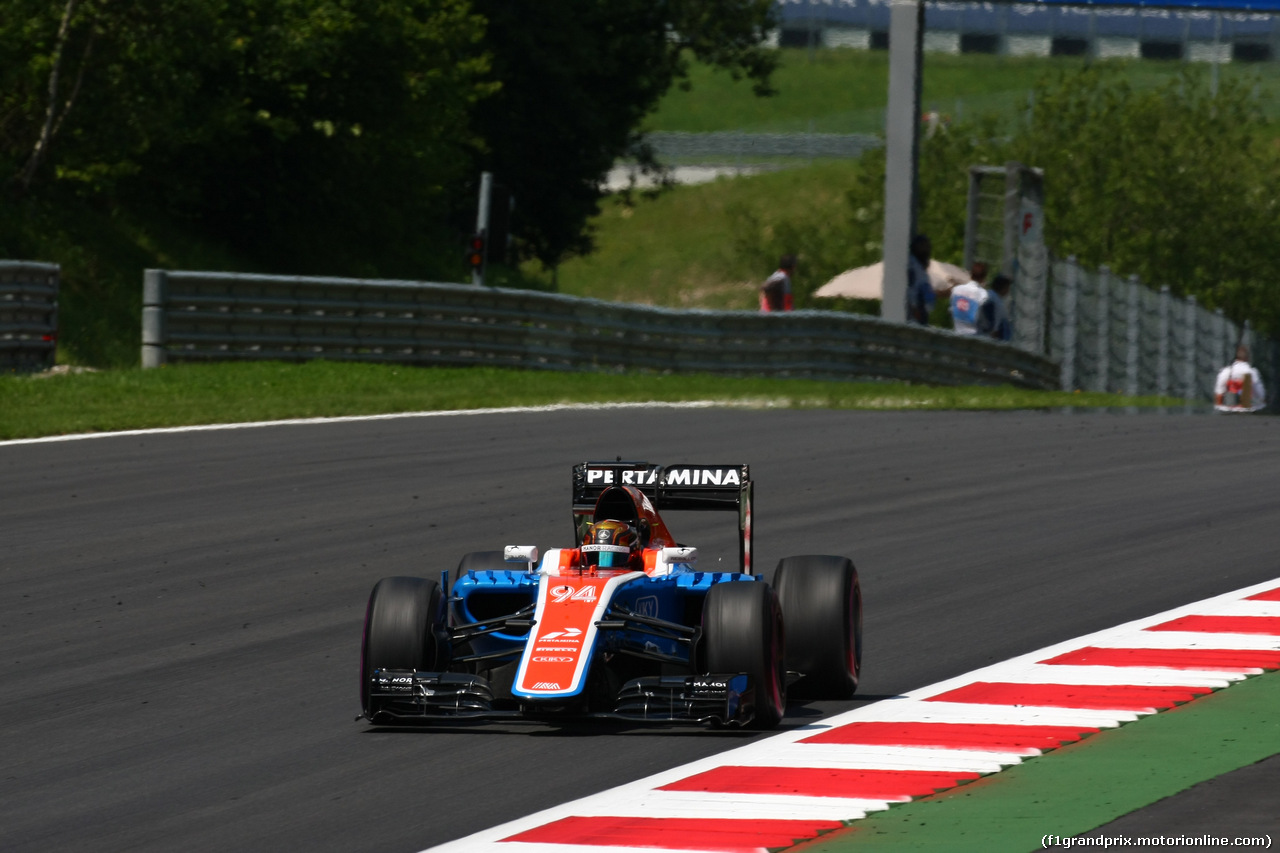 GP AUSTRIA, 02.07.2016 Prove Libere 3, Pascal Wehrlein (GER) Manor Racing MRT05