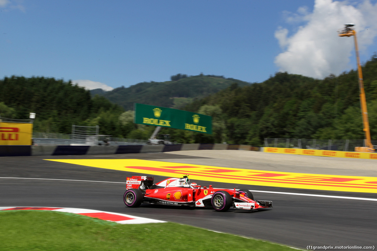GP AUSTRIA, 01.07.2016 - Prove Libere 1, Kimi Raikkonen (FIN) Ferrari SF16-H