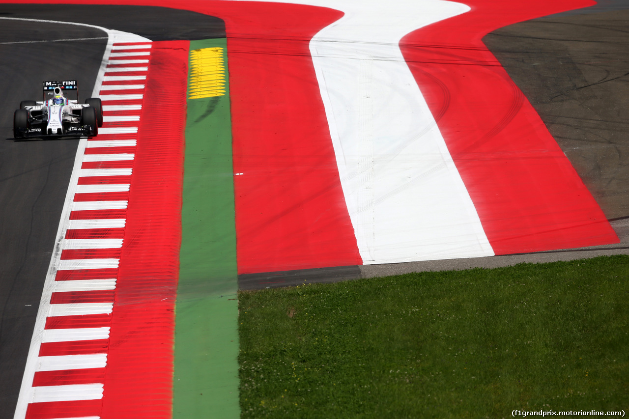 GP AUSTRIA, 01.07.2016 - Prove Libere 1, Felipe Massa (BRA) Williams FW38