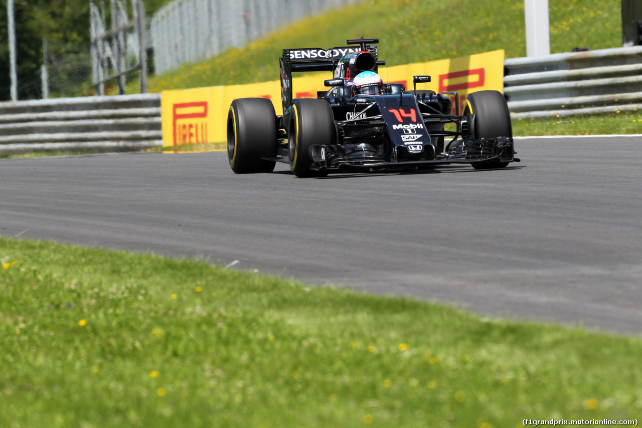 GP AUSTRIA, 01.07.2016 - Prove Libere 1, Fernando Alonso (ESP) McLaren Honda MP4-31