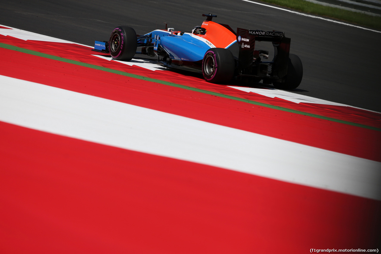 GP AUSTRIA, 01.07.2016 - Prove Libere 1, Pascal Wehrlein (GER) Manor Racing MRT05