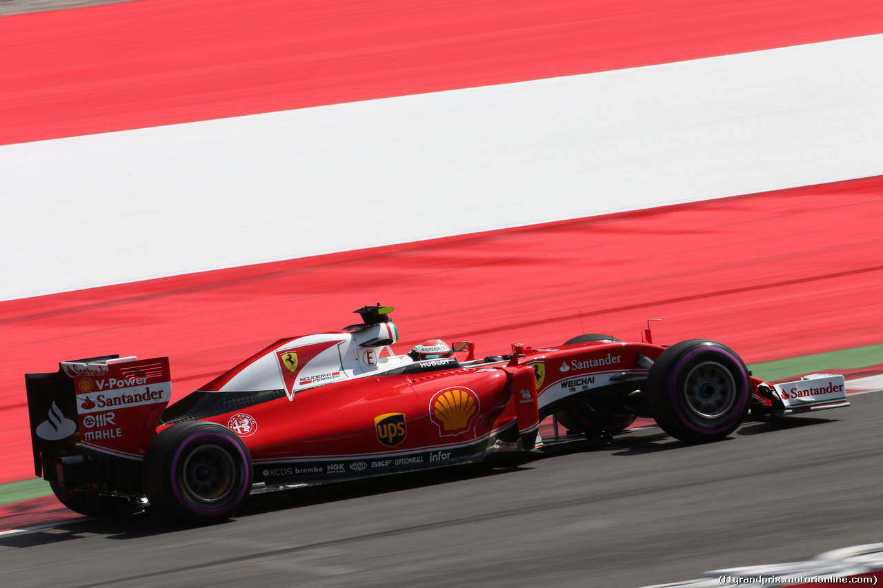 GP AUSTRIA, 01.07.2016 Prove Libere 2, Kimi Raikkonen (FIN) Ferrari SF16-H