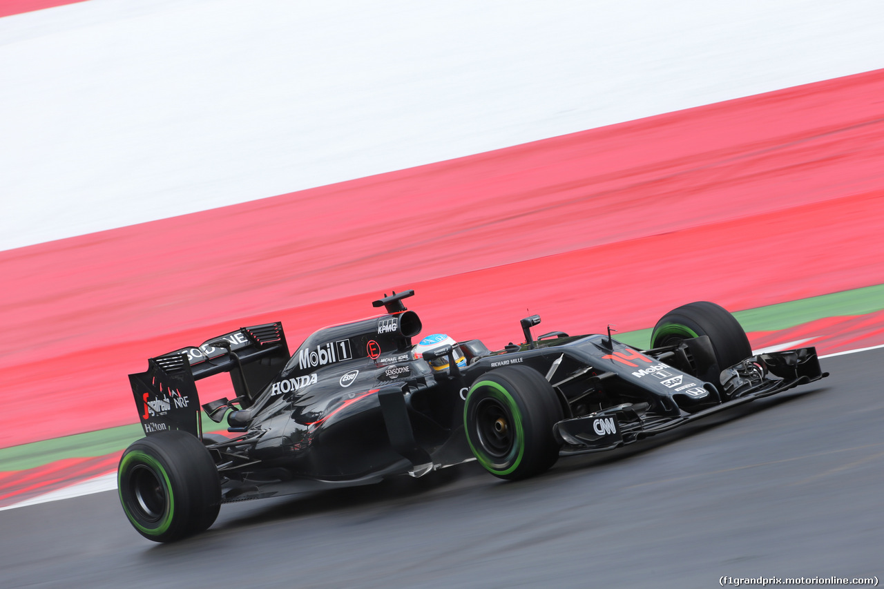 GP AUSTRIA, 01.07.2016 Prove Libere 2, Fernando Alonso (ESP) McLaren Honda MP4-31