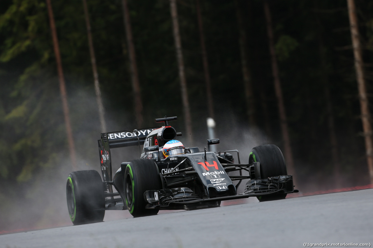 GP AUSTRIA, 01.07.2016 Prove Libere 2, Fernando Alonso (ESP) McLaren Honda MP4-31