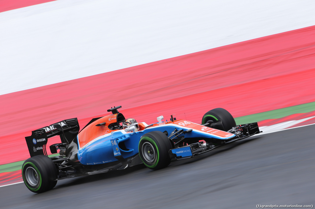 GP AUSTRIA, 01.07.2016 Prove Libere 2, Pascal Wehrlein (GER) Manor Racing MRT05