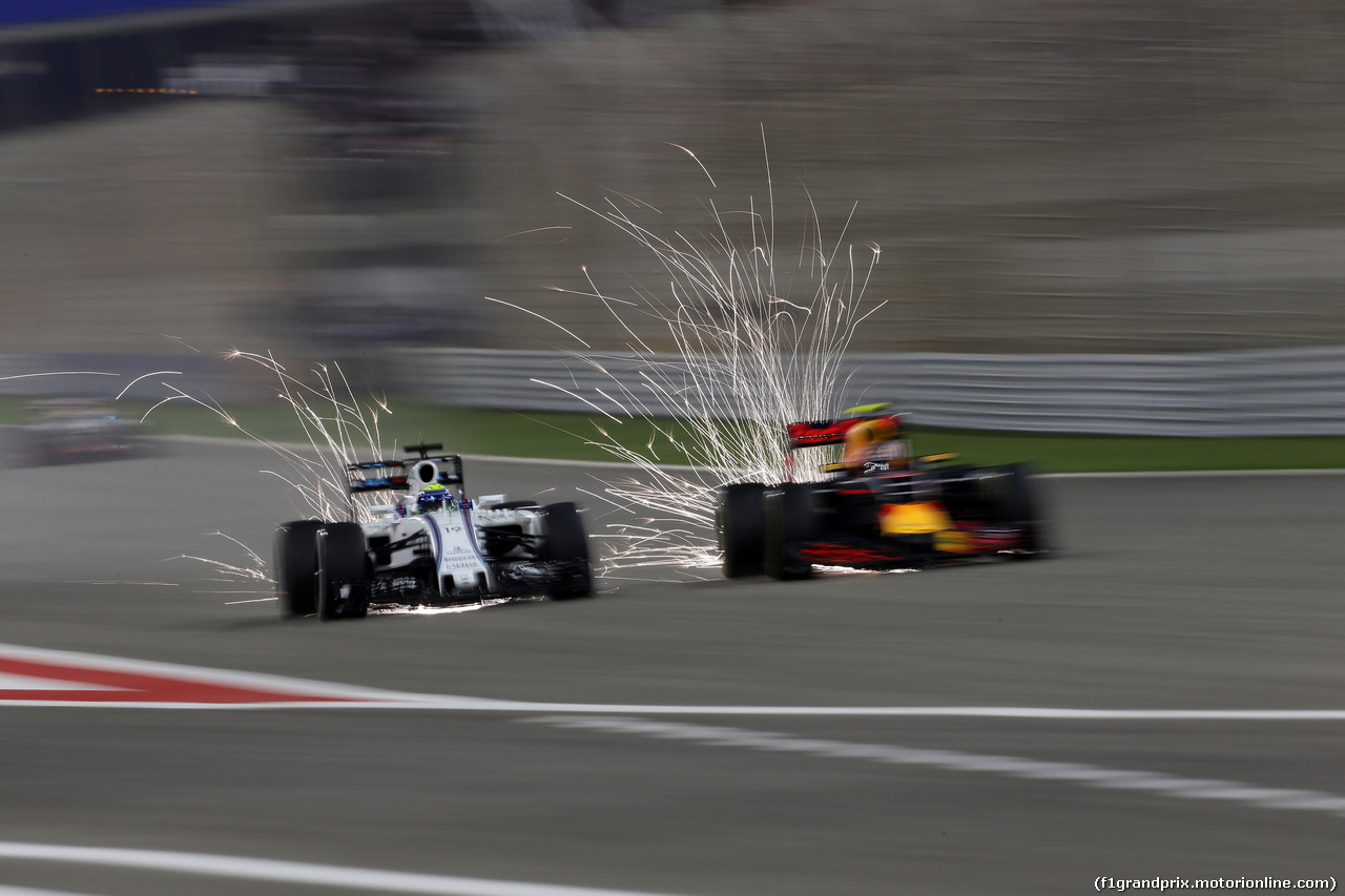 GP BAHRAIN, 03.04.2016 - Gara, Felipe Massa (BRA) Williams FW38 e Daniil Kvyat (RUS) Red Bull Racing RB12