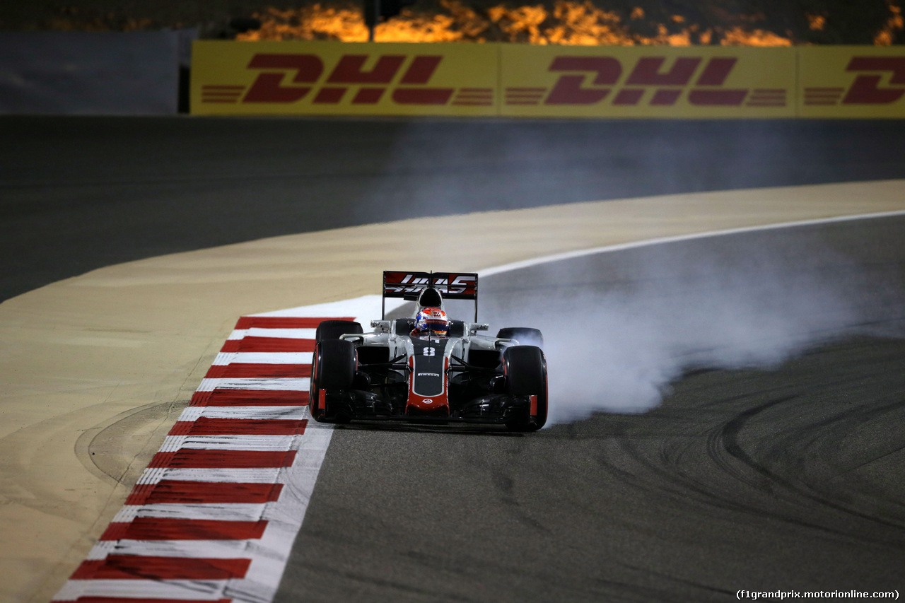 GP BAHRAIN, 03.04.2016 - Gara, Romain Grosjean (FRA) Haas F1 Team VF-16