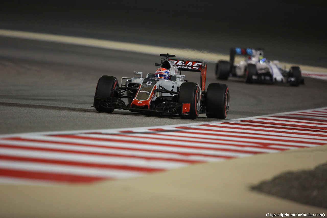 GP BAHRAIN, 03.04.2016 - Gara, Romain Grosjean (FRA) Haas F1 Team VF-16