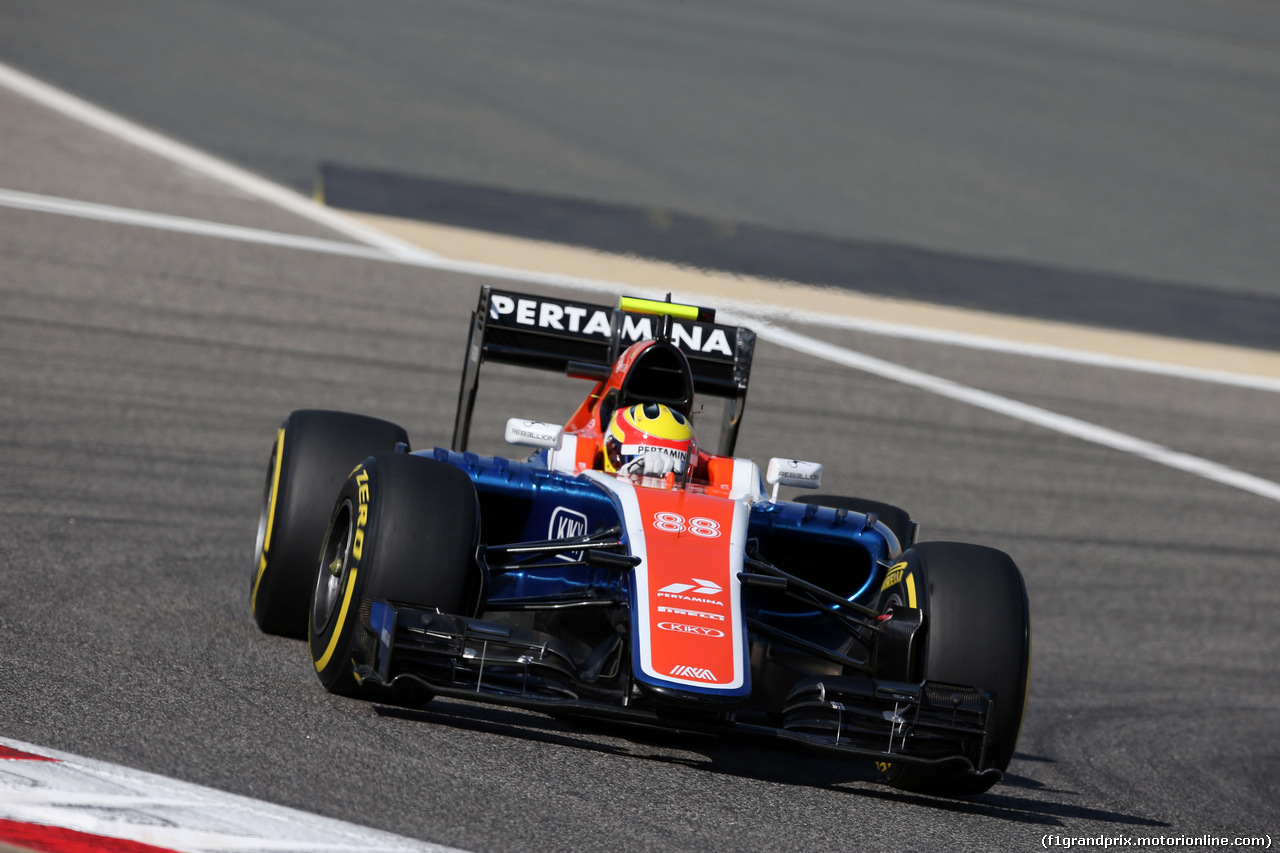 GP BAHRAIN, 02.04.2016 - Prove Libere 3, Rio Haryanto (IND) Manor Racing MRT05