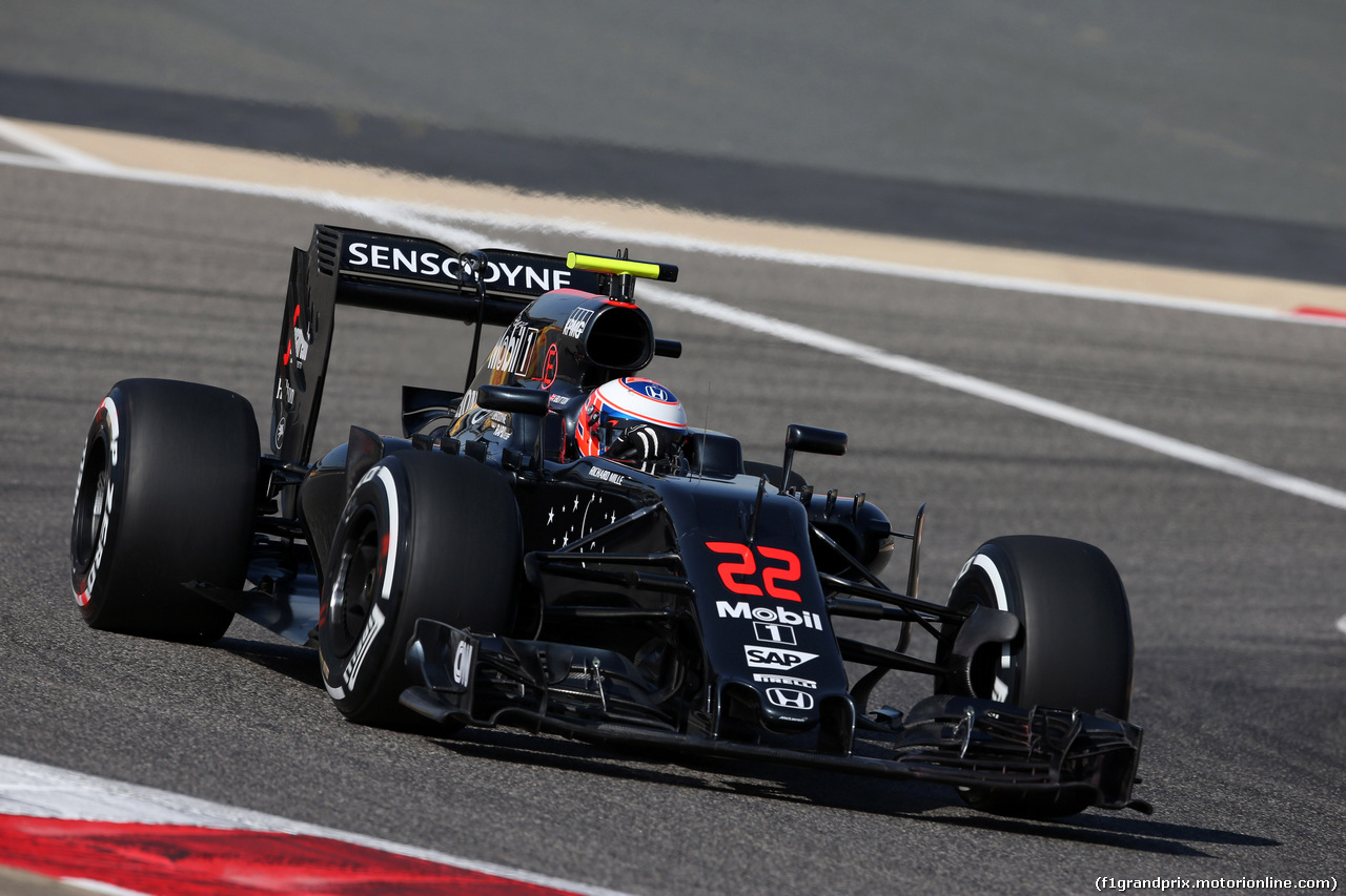 GP BAHRAIN, 02.04.2016 - Prove Libere 3, Jenson Button (GBR)  McLaren Honda MP4-31