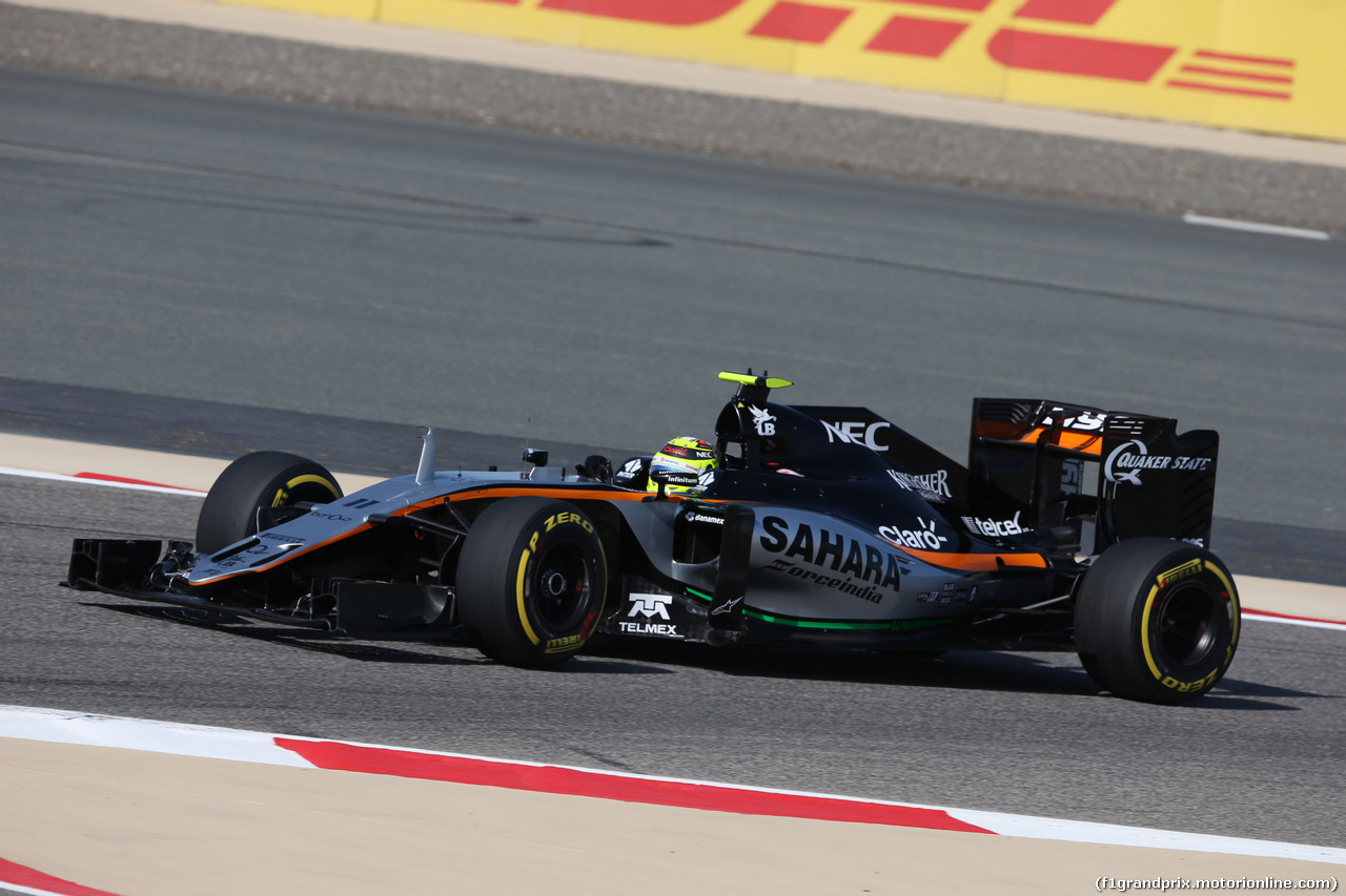 GP BAHRAIN, 02.04.2016 - Prove Libere 3, Sergio Perez (MEX) Sahara Force India F1 VJM09