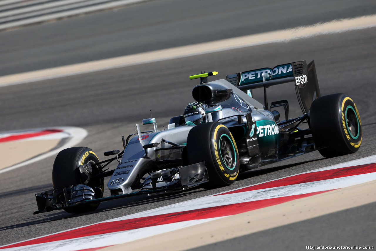 GP BAHRAIN, 02.04.2016 - Prove Libere 3, Nico Rosberg (GER) Mercedes AMG F1 W07 Hybrid