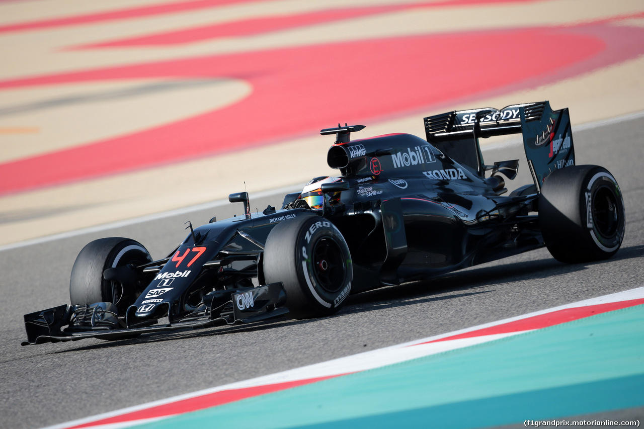 GP BAHRAIN, 02.04.2016 - Prove Libere 3, Stoffel Vandoorne (BEL) McLaren Test e Reserve Driver