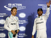 GP BAHRAIN, 02.04.2016 - Qualifiche, Lewis Hamilton (GBR) Mercedes AMG F1 W07 Hybrid pole position e secondo Nico Rosberg (GER) Mercedes AMG F1 W07 Hybrid