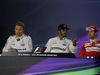 GP BAHRAIN, 02.04.2016 - Qualifiche, Conferenza Stampa, Nico Rosberg (GER) Mercedes AMG F1 W07 Hybrid, Lewis Hamilton (GBR) Mercedes AMG F1 W07 Hybrid e Sebastian Vettel (GER) Ferrari SF16-H
