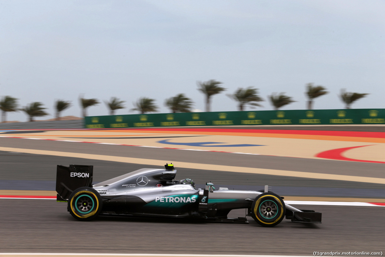 GP BAHRAIN, 01.04.2016 - Prove Libere 1, Nico Rosberg (GER) Mercedes AMG F1 W07 Hybrid
