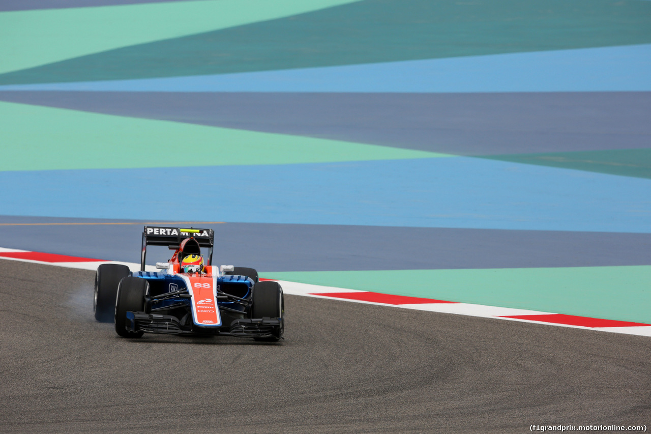 GP BAHRAIN, 01.04.2016 - Prove Libere 1, Rio Haryanto (IND) Manor Racing MRT05