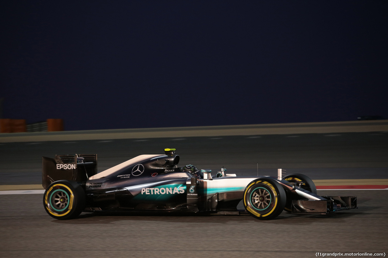 GP BAHRAIN, 01.04.2016 - Prove Libere 2, Nico Rosberg (GER) Mercedes AMG F1 W07 Hybrid