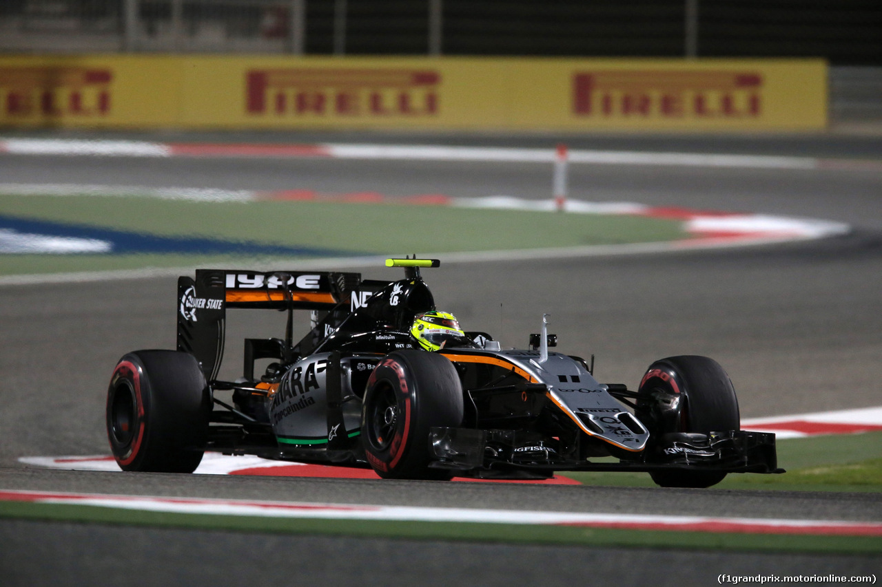 GP BAHRAIN, 01.04.2016 - Prove Libere 2, Sergio Perez (MEX) Sahara Force India F1 VJM09