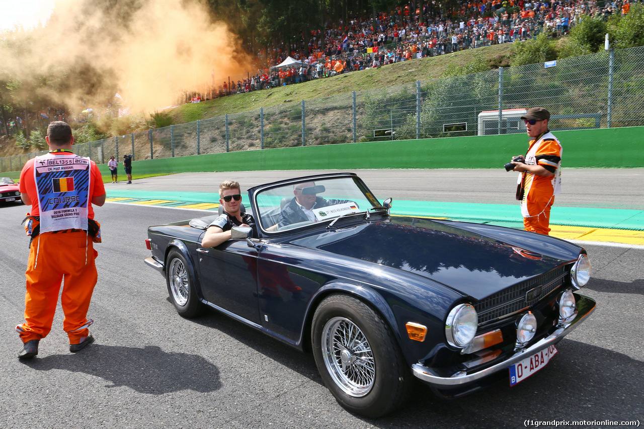 GP BELGIO, Nico Hulkenberg (GER) Sahara Force India F1 on the drivers parade.
28.08.2016.