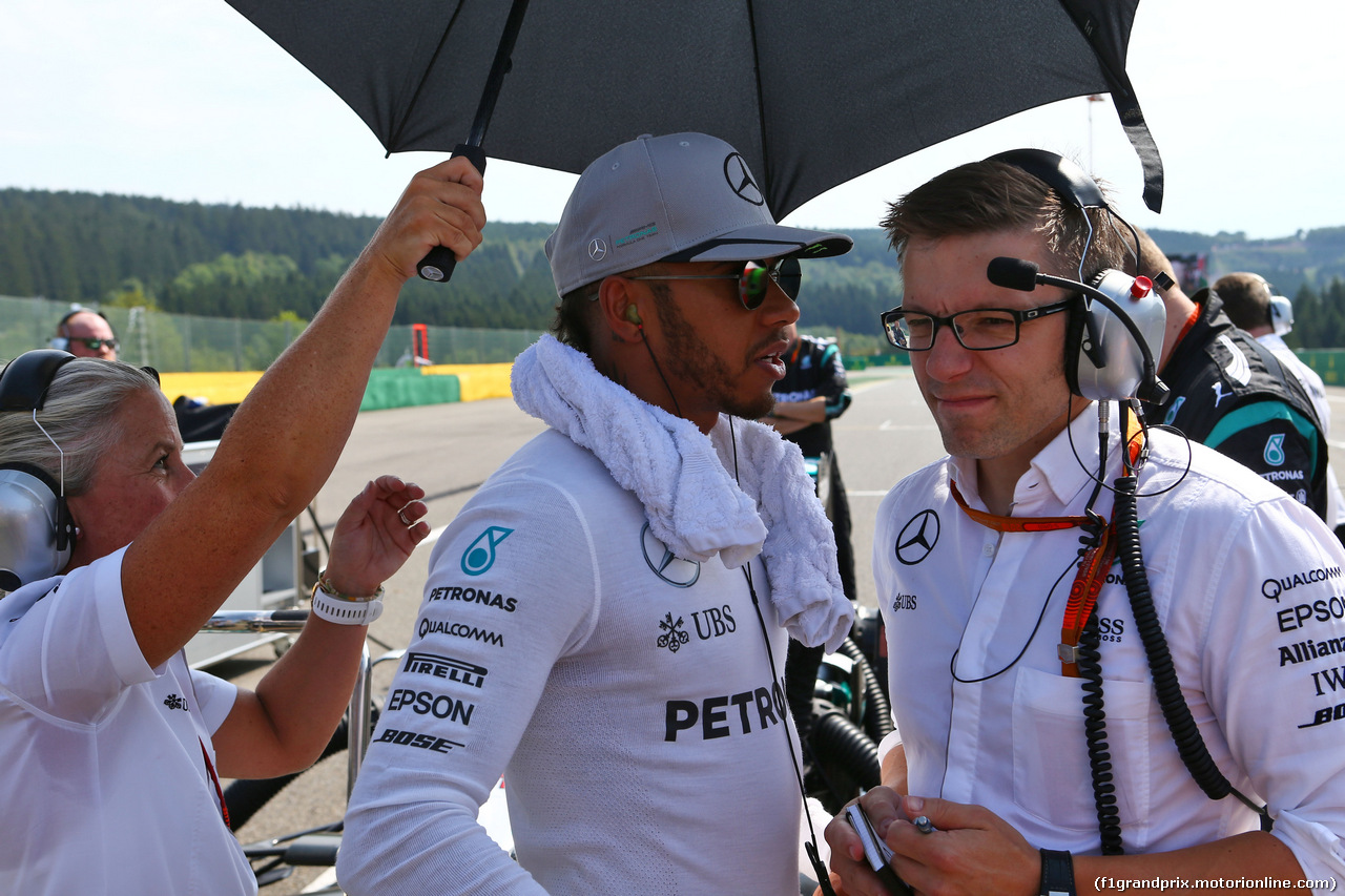 GP BELGIO, Lewis Hamilton (GBR) Mercedes AMG F1 on the grid.
28.08.2016. Gara