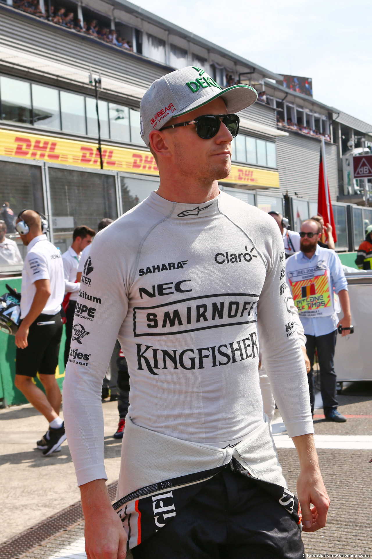 GP BELGIO, Nico Hulkenberg (GER) Sahara Force India F1 on the grid.
28.08.2016. Gara