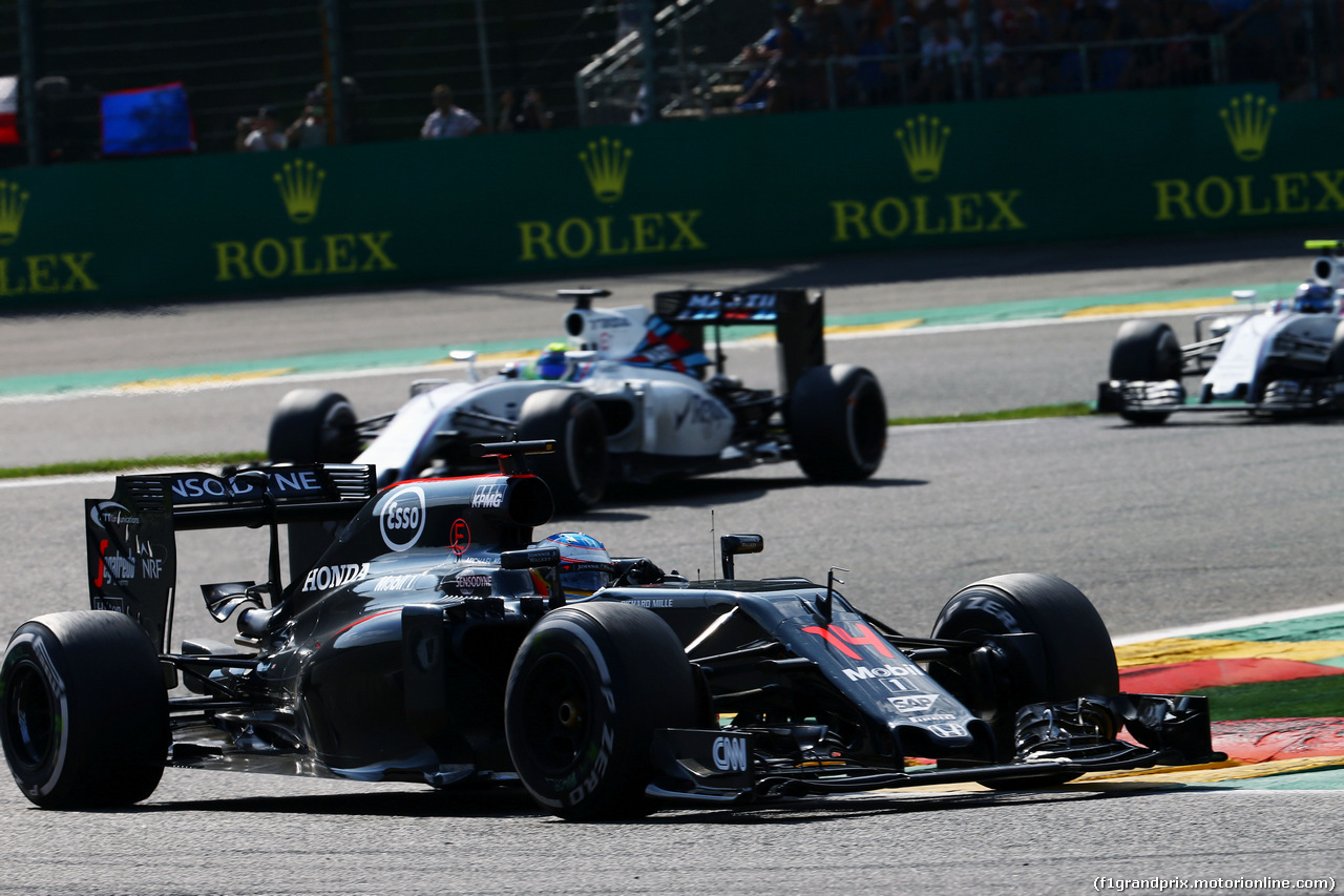 GP BELGIO, Fernando Alonso (ESP) McLaren MP4-31.
28.08.2016. Gara