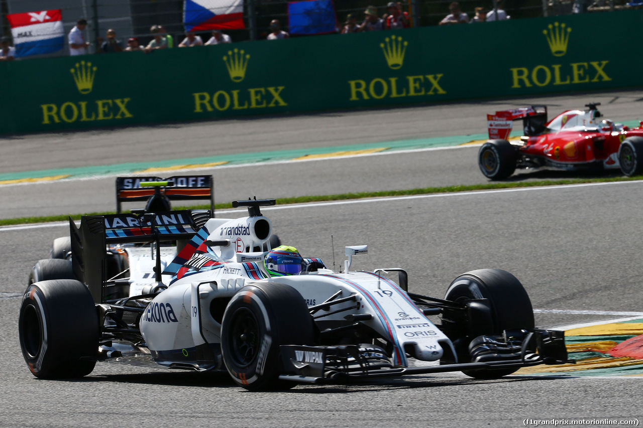 GP BELGIO, Felipe Massa (BRA) Williams FW38.
28.08.2016. Gara