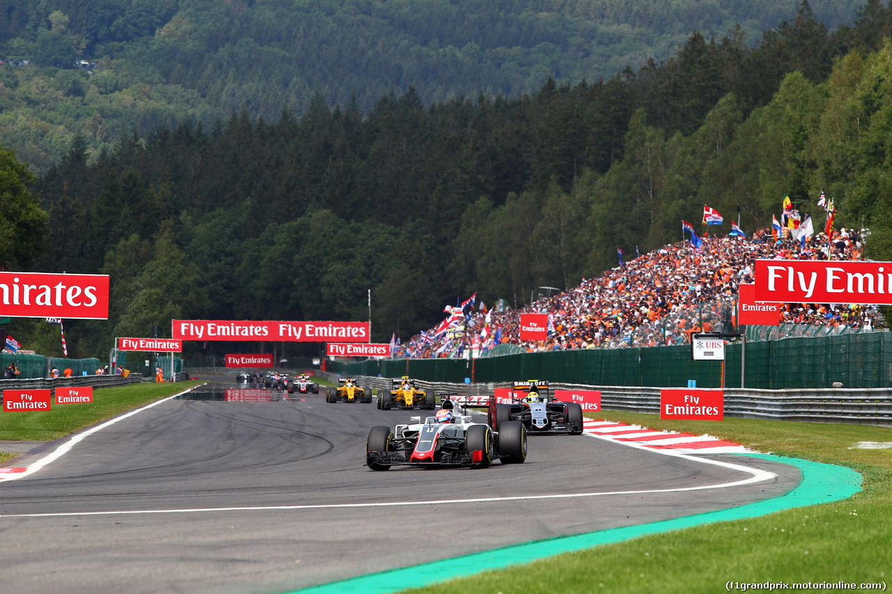 GP BELGIO, 28.08.2016 - Gara, Romain Grosjean (FRA) Haas F1 Team VF-16