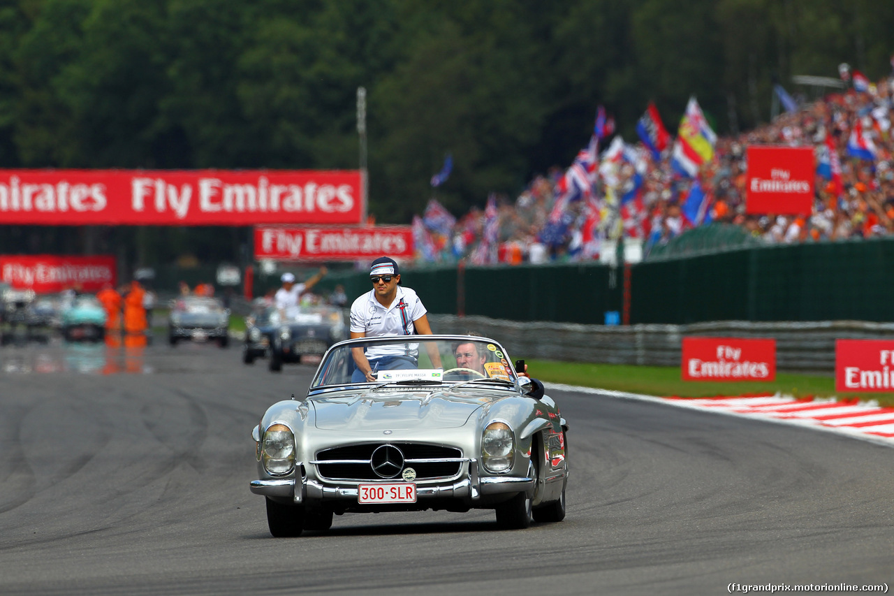 GP BELGIO, 28.08.2016 - Felipe Massa (BRA) Williams FW38 at drivers parade