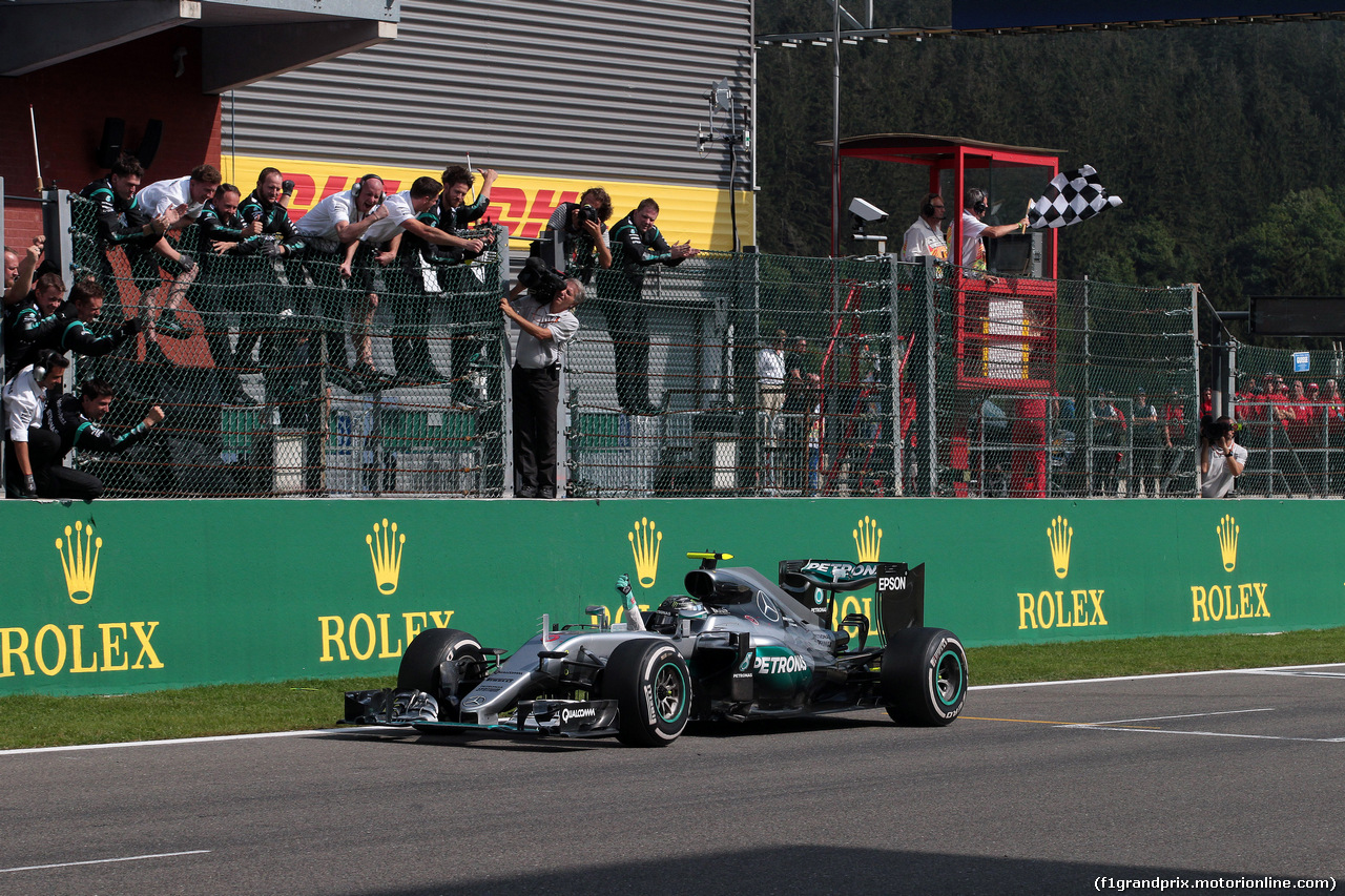 GP BELGIO, 28.08.2016 - Gara, Nico Rosberg (GER) Mercedes AMG F1 W07 Hybrid vincitore celebrates