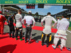 GP BELGIO, (L to R): Nico Hulkenberg (GER) Sahara Force India F1; Romain Grosjean (FRA) Haas F1 Team; Jolyon Palmer (GBR) Renault Sport F1 Team; e Pascal Wehrlein (GER) Manor Racing, as the grid observes the national anthem.
28.08.2016. Gara