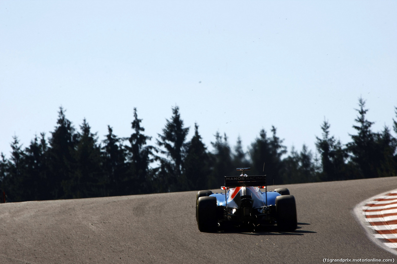 GP BELGIO, 27.08.2016 - Prove Libere 3, Pascal Wehrlein (GER) Manor Racing MRT05