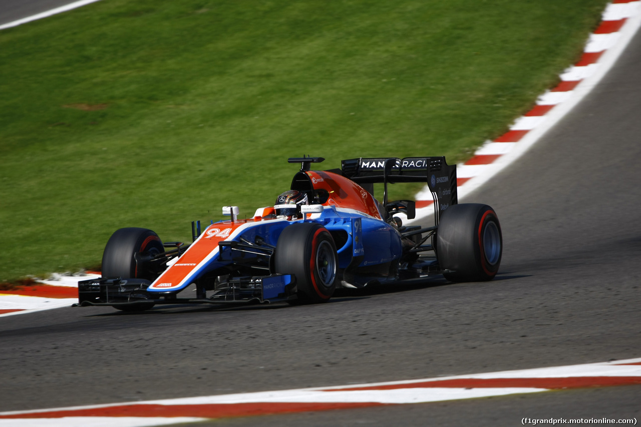 GP BELGIO, 27.08.2016 - Prove Libere 3, Pascal Wehrlein (GER) Manor Racing MRT05