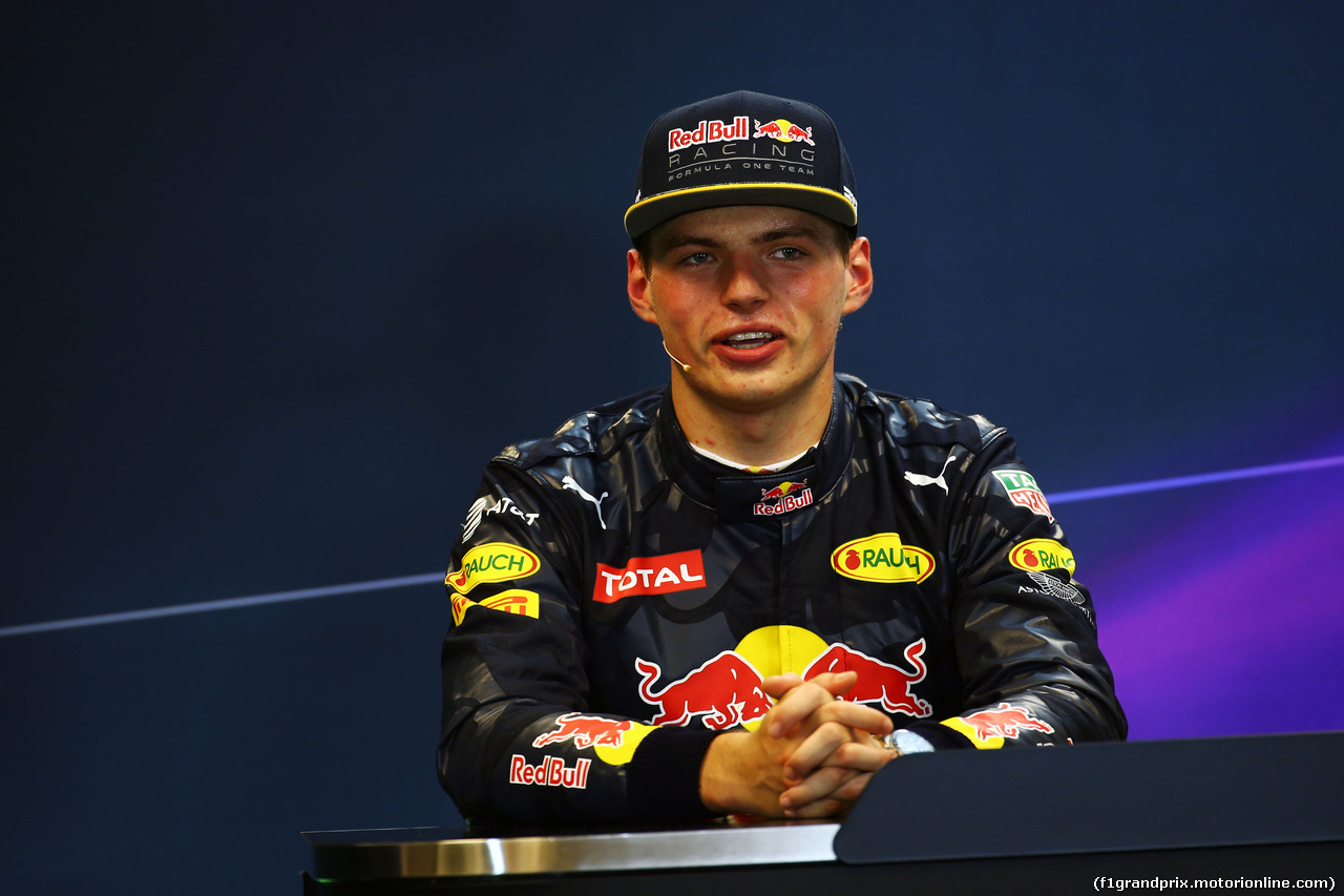 GP BELGIO, Max Verstappen (NLD) Red Bull Racing in the FIA Press Conference.
27.08.2016. Qualifiche