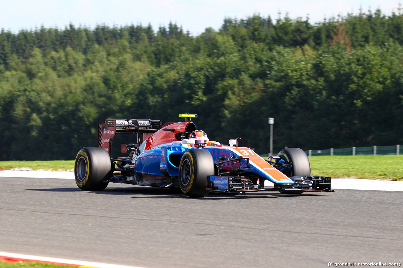 GP BELGIO, 27.08.2016 - Prove Libere 3, Esteban Ocon (FRA) Manor Racing MRT05