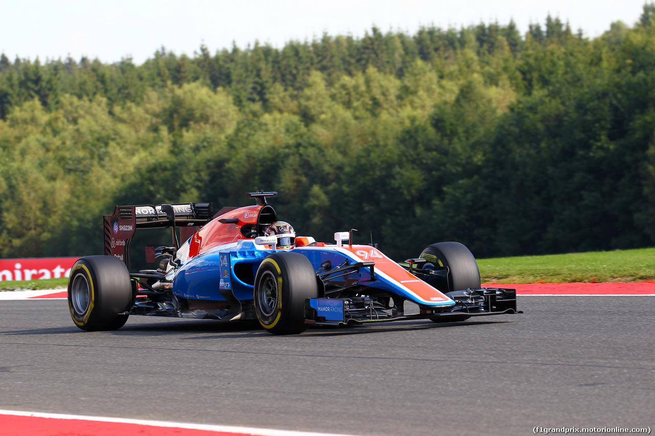 GP BELGIO, 27.08.2016 - Prove Libere 3, Pascal Wehrlein (GER) Manor Racing MRT05