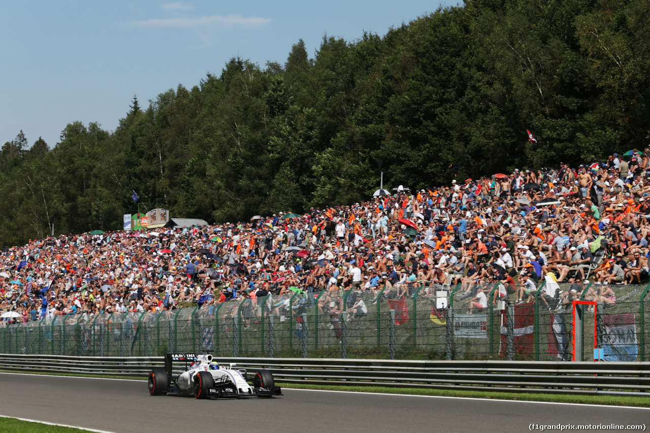 GP BELGIO, Felipe Massa (BRA) Williams FW38.
27.08.2016. Qualifiche