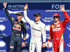 GP BELGIO, Qualifiche top three in parc ferme (L to R): Max Verstappen (NLD) Red Bull Racing, second; Nico Rosberg (GER) Mercedes AMG F1, pole position; Kimi Raikkonen (FIN) Ferrari, third.
27.08.2016. Qualifiche