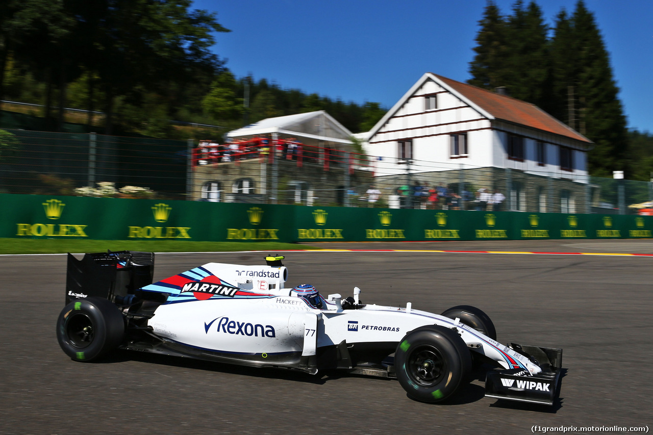 GP BELGIO, Valtteri Bottas (FIN) Williams FW38.
26.08.2016. Prove Libere 1