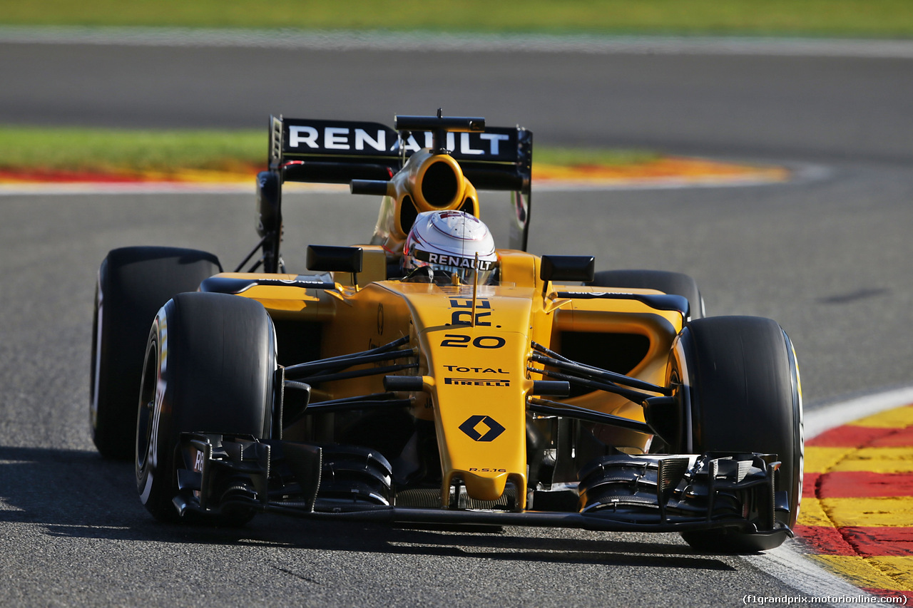 GP BELGIO, Kevin Magnussen (DEN) Renault Sport F1 Team RS16.
26.08.2016. Prove Libere 1