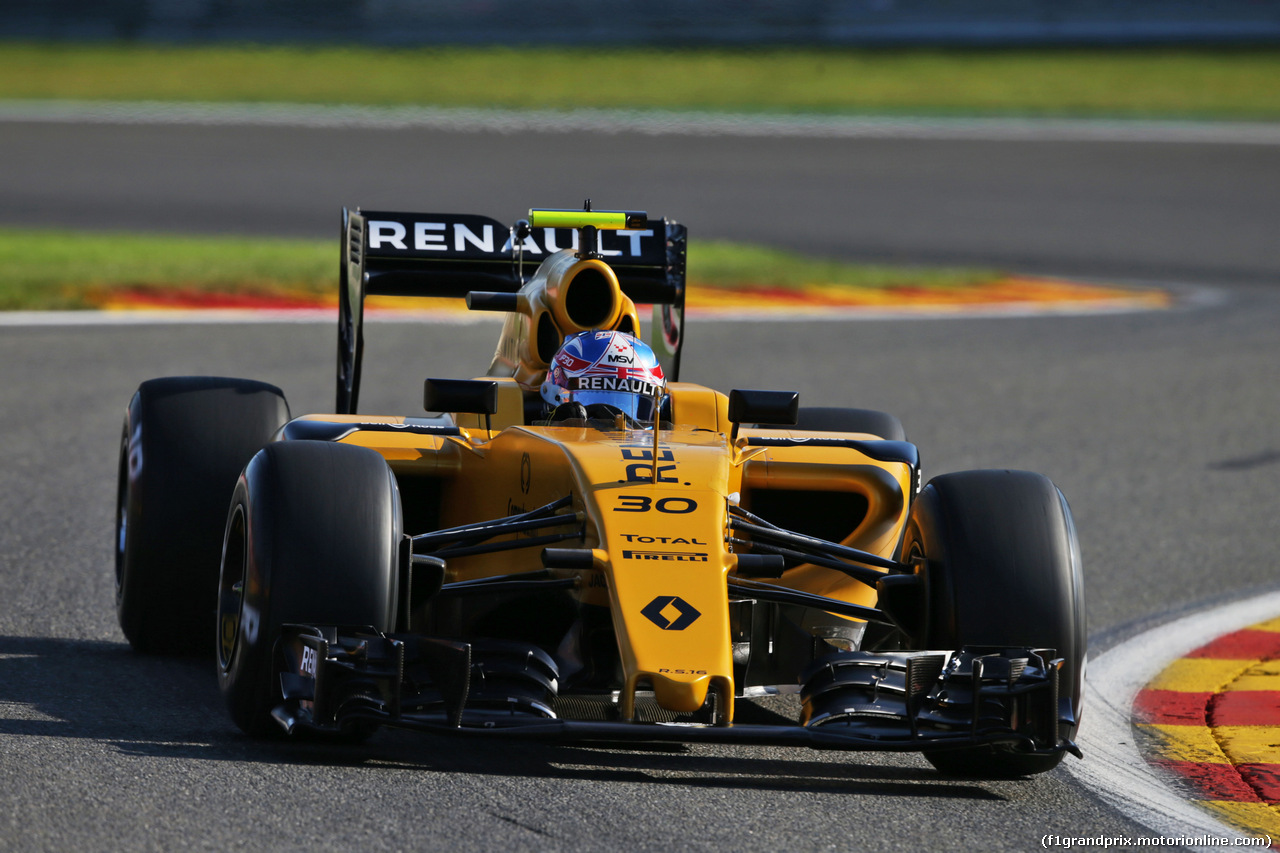 GP BELGIO, Jolyon Palmer (GBR) Renault Sport F1 Team RS16.
26.08.2016. Prove Libere 1
