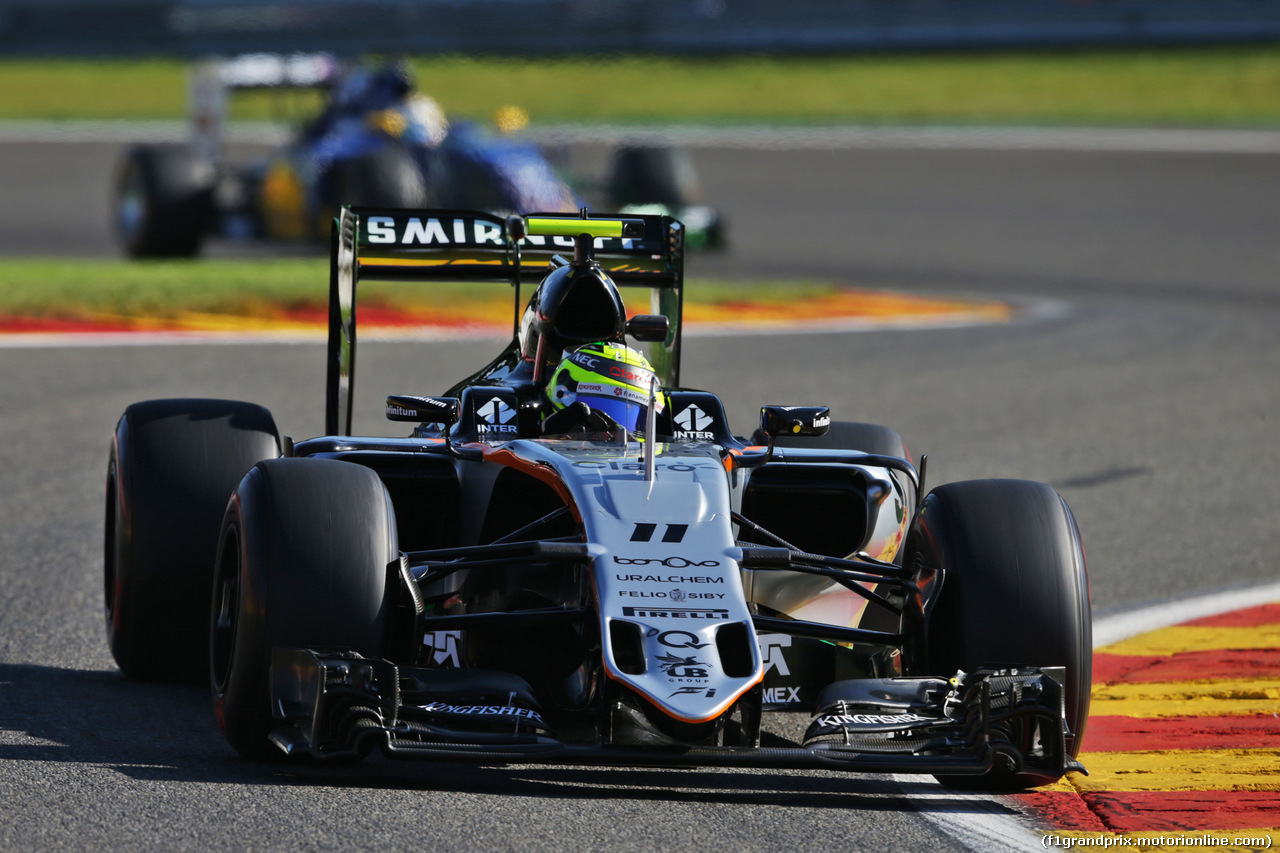 GP BELGIO, Sergio Perez (MEX) Sahara Force India F1 VJM09.
26.08.2016. Prove Libere 1