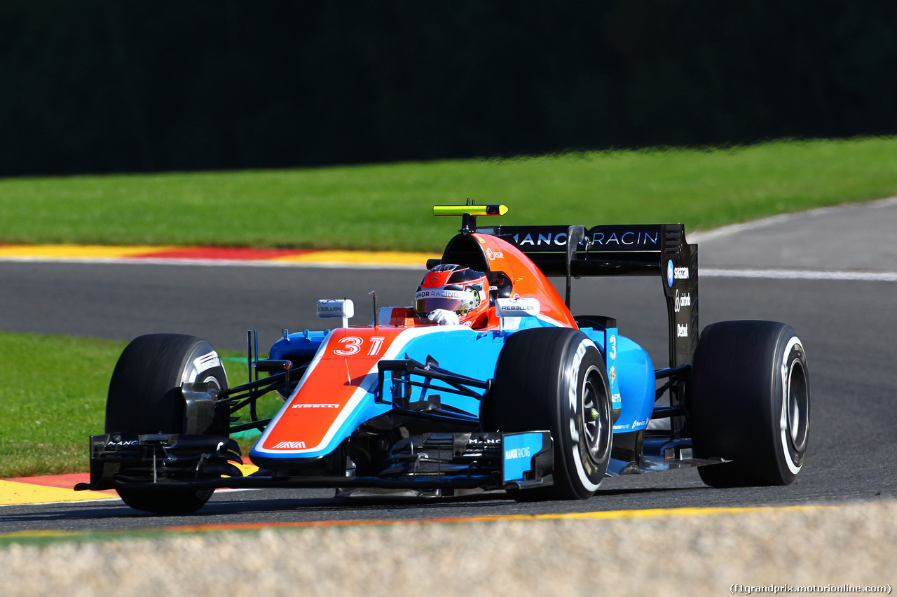 GP BELGIO, 26.08.2016 - Prove Libere 1, Esteban Ocon (FRA) Manor Racing MRT05