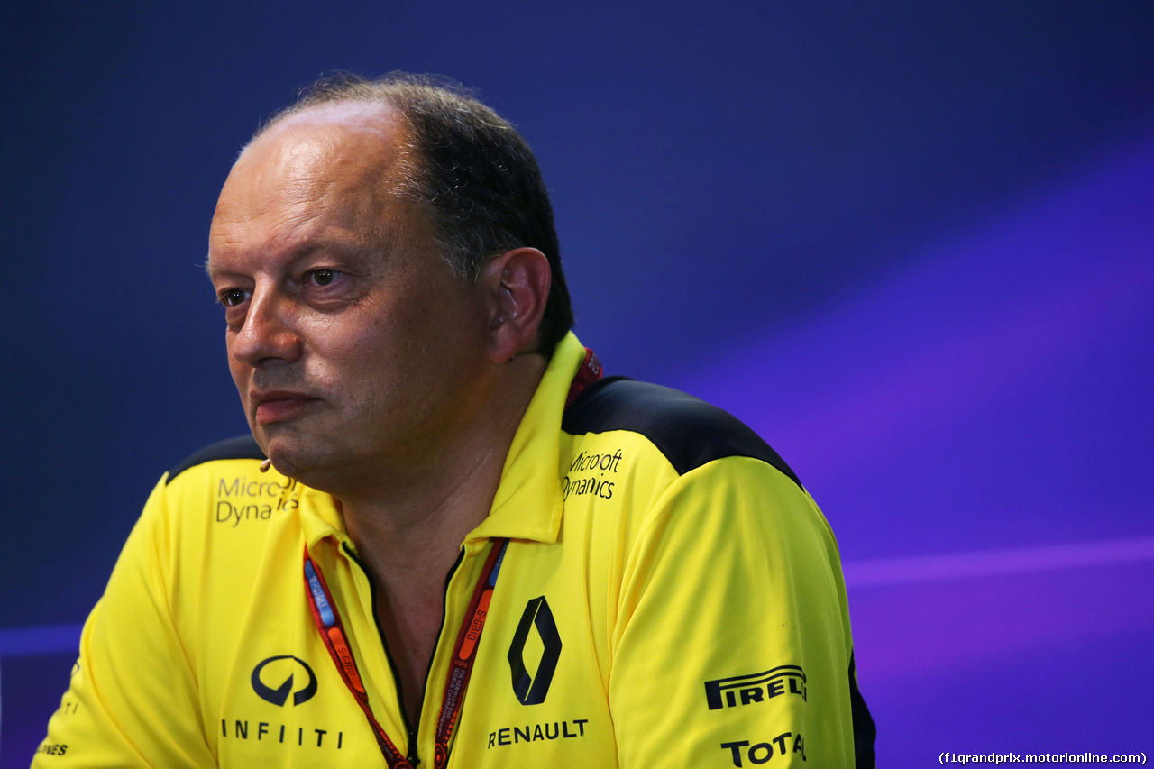 GP BELGIO, Frederic Vasseur (FRA) Renault Sport F1 Team Racing Director in the FIA Press Conference.
26.08.2016.