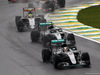 GP BRASILE, 13.11.2016 - Gara, Lewis Hamilton (GBR) Mercedes AMG F1 W07 Hybrid, Nico Rosberg (GER) Mercedes AMG F1 W07 Hybrid e Sergio Perez (MEX) Sahara Force India F1 VJM09