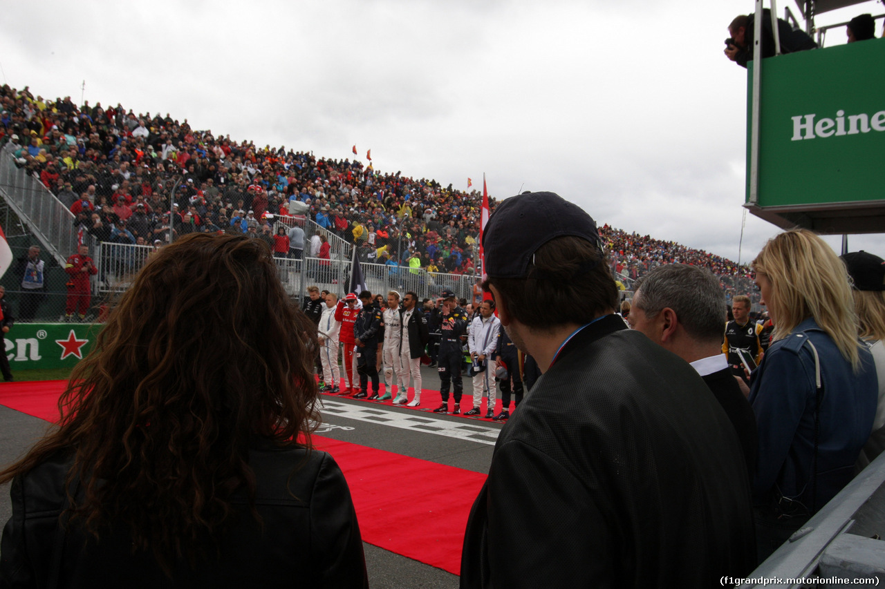 GP CANADA, 12.06.2016 - The drives observe the national anthem